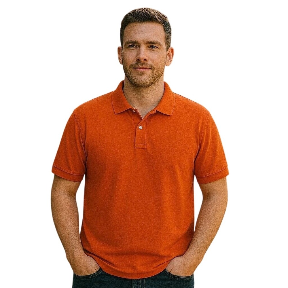 Michael Kors Classic‎ Orange Polo Shirt Contrast Collar Casual Pima Cotton XL